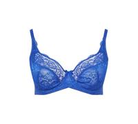 Yours Curve Blue Stretch Lace Non-Padded Underwired Balcony Bra - Women's - Plus Size Curve