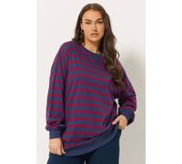 Yours Women's Stripe Balloon Sleeve Oversized Top in Red | Size: 26-28 Yours Red 26-28
