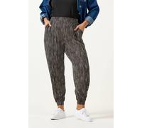 Yours Women's Stripe Cuffed Harem Trousers in Black | Size: 26/28