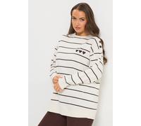 Yours Women's Stripe Embroidered Sweatshirt in Cream | Size: 14 Yours Cream 14