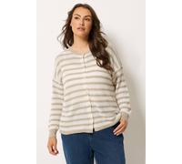 Yours Women's Stripe Knitted Cardigan in Natural | Size: 22-24 Yours Natural 22-24