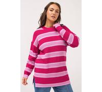 Yours Women's Stripe Knitted Drop Shoulder Jumper in Pink | Size: 34-36 Yours Pink 34-36