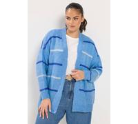 Yours Women's Stripe Print Cardigan in Blue | Size: 22-24 Yours Blue 22-24