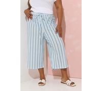 Yours Women's Stripe Print Culottes in Blue | Size: 14 Yours Blue 14