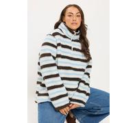 Yours Women's Stripe Quarter Zip Fleece in Cream | Size: 30/32