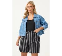 Yours Curve Stripe Shorts - Women's - Plus Size Curve Black