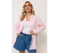 Yours Women's Stripe Textured Shirt in Baby Pink | Size: 22-24 Yours Baby Pink 22-24