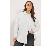 Yours Women's Stripe Twill Shirt in White | Size: 16