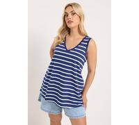 Yours Curve Blue Stripe Vest Top - Women's - Plus Size Curve