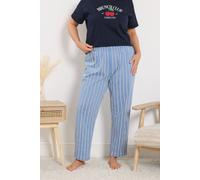 Yours Women's Stripe Wide Leg Pyjama Bottoms in Blue | Size: 14-16 Yours Blue 14-16