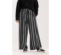 Yours Curve & White Stripe Wide Leg Trousers - Women's - Plus Size Curve