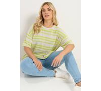 Yours Curve Women's Green Striped Knitted Boxy T-Shirt - Women's - Plus Size Curve