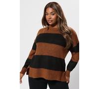 Striped Knitted Jumper Yours Burnt Orange 18-20