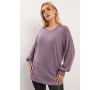 Yours Women's Stud Embellished Jumper in Lilac | Size: 18 Yours Lilac 18