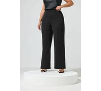 Yours Women's Stud Straight Leg Trousers in Black | Size: 22