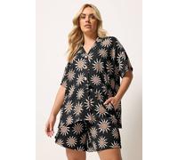 Yours Curve Sun Print Shorts - Women's - Plus Size Curve Black