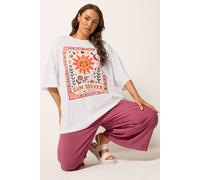 Yours Curve White 'Sun Seeker' Boxy T-Shirt - Women's - Plus Size Curve