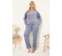 Yours Women's Super Luxe Pyjama Set in Blue | Size: 18-20 Yours Blue 18-20