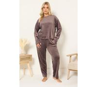 Yours Women's Super Luxe Pyjama Set in Brown | Size: 22-24 Yours Brown 22-24