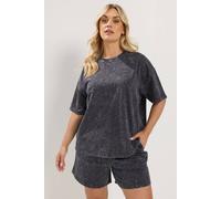 Yours Women's Sweat T-Shirt & Short Set in Grey | Size: 30/32