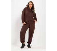 Yours Women's Sweatshirt & Cuffed Jogger Set in Brown | Size: 26/28