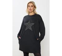 Yours Women's Sweatshirt Dress in Black | Size: 22-24 Yours Black 22-24