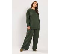Yours Women's Sweatshirt & Jogger Set in Green | Size: 10/12S