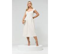Yours Women's Sweetheart Midi Skater Dress in White | Size: 26-28 Yours White 26-28