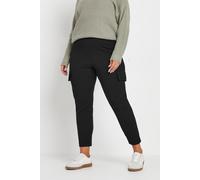 Yours Curve Tailored Scuba Cargo Trousers - Women's - Plus Size Curve Black