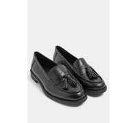 Yours - Leather Tassle Loafers in Wide E Fit - Women's Black