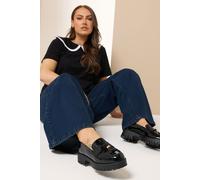 Yours Women's Tassel Patent Loafers in Black | Size: 9EEE Yours Black 9EEE