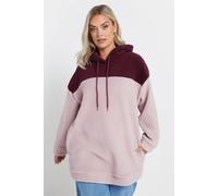 Yours Curve Colour Block Teddy Fleece Hoodie - Women's - Plus Size Curve