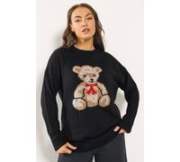 Yours Women's Teddy Knitted Jumper in Black | Size: 22-24 Yours Black 22-24