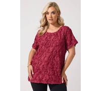 Yours Women's Textured Abstract Blouse in Red | Size: 14