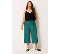Yours Curve Textured Crop Trousers - Women's - Plus Size Curve