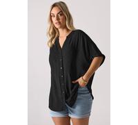 Yours Women's Textured Dobby Blouse in Black | Size: 22-24 Yours Black 22-24