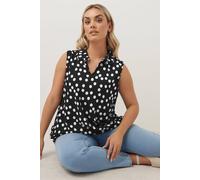 Yours Curve Polka Dot Textured Swing Vest Top - Women's - Plus Size Curve