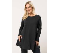 Yours Curve Long Sleeve Textured Ribbed Top - Women's - Plus Size Curve Black