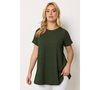 Yours Curve Khaki Green Textured Swing Top - Women's - Plus Size Curve