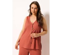 Yours Women's Textured Waistcoat in Orange | Size: 14