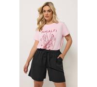 Yours Women's Textured Woven Shorts in Black | Size: 30-32 Yours Black 30-32