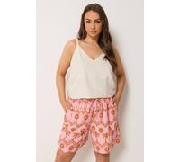 Yours Women's Textured Woven Shorts in Pink | Size: 18 Yours Pink 18