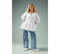 Yours Curve Bow Tie Detail Top - Women's - Plus Size Curve White