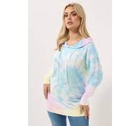 Yours Curve Blue Tie Dye Hoodie - Women's - Plus Size Curve