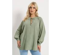 Yours Women's Tie Neck Top in Pale Green | Size: 16 Yours Pale Green 16