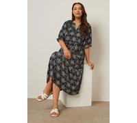 Yours Women's Tiered Midi Dress in Black | Size: 20 Yours Black 20