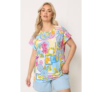 Yours Women's Tile Print Trim Detail T-Shirt | Size: 18