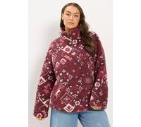 Yours Women's Tile Quarter Zip Fleece in Red | Size: 14 Yours Red 14