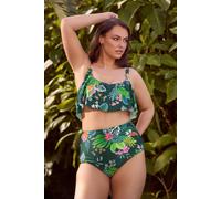 Yours Women's Tropical Frill Bikini Top | Size: 16 Yours Multicolor 16