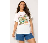 Yours Women's Tropical Graphic Print T-Shirt in White | Size: 26-28 Yours White 26-28